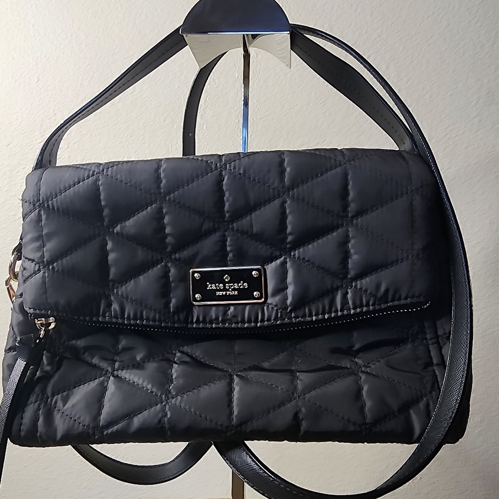 EUC Kate Spade Black Quilted Two-way Crossbody - Picture 2 of 9